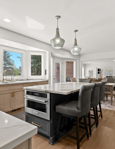 Plymouth kitchen remodel with maple and graphite painted cabinetry