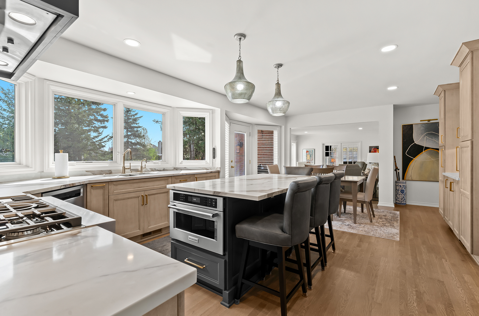 Plymouth kitchen remodel with maple and graphite painted cabinetry